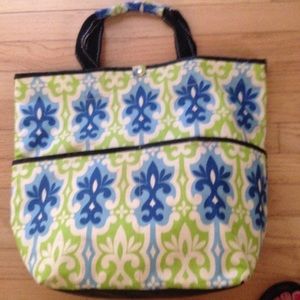 scout tote rare coated cotton quilted blue green